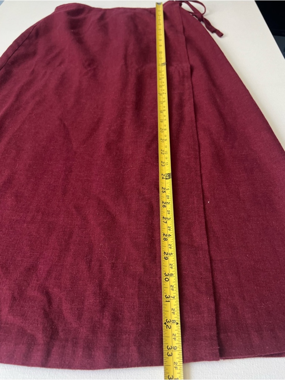 MIXIT Linen Blend Women’s Burgundy A-Line Midi Skirt - L - Picture 7 of 9
